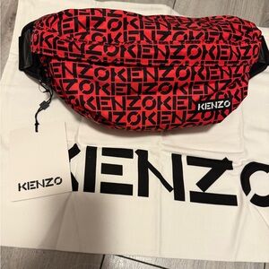 Kenzo Black Embossed Leather Card Holder